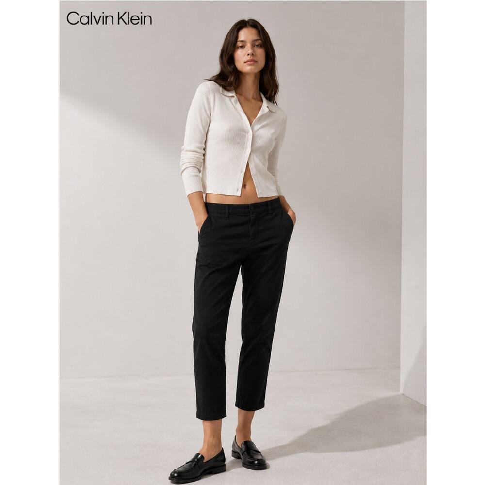 Calvin Klein Black Ankle Crop Jeans Women’s Size 4 Modern Chic Minimal Preppy